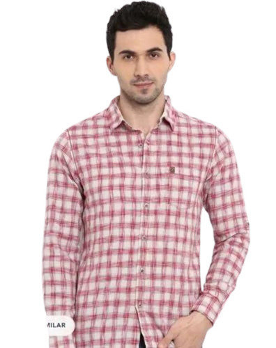 Men Collar Neck Checks Shirt