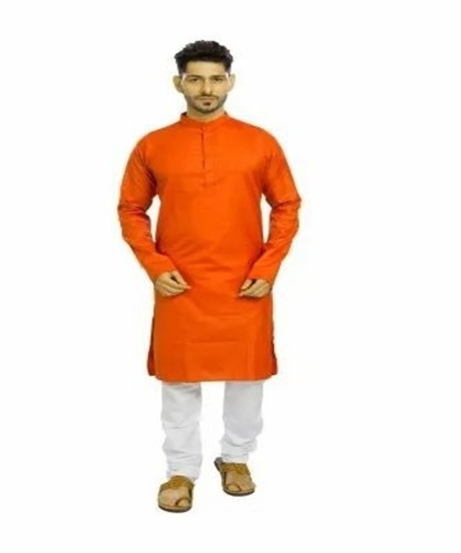 Men Orange Kurta Pajama