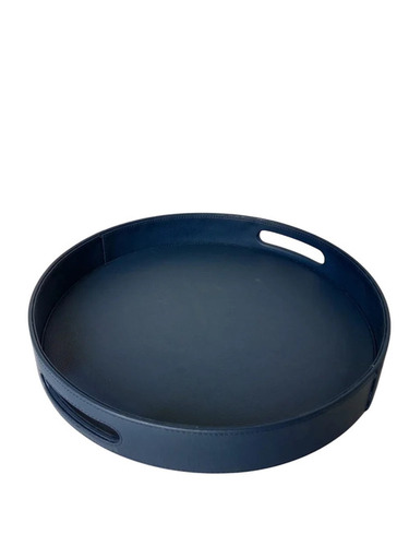 Round Leather Serving Tray