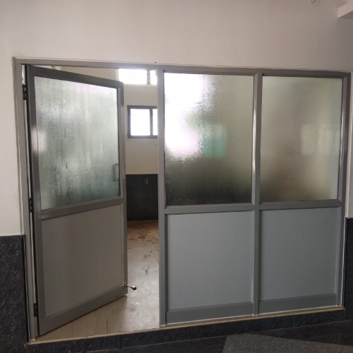 Silver Aluminum Office Door Partition