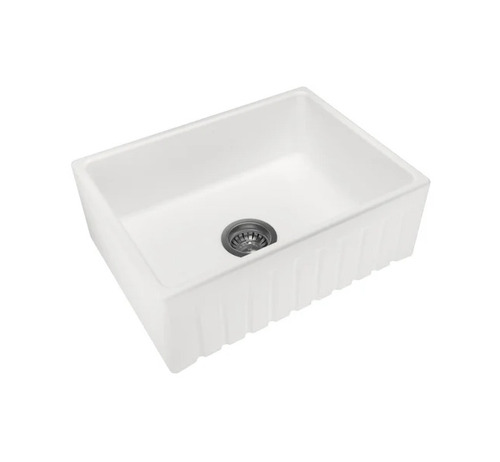 White Fire Clay Ceramic Kitchen Sink