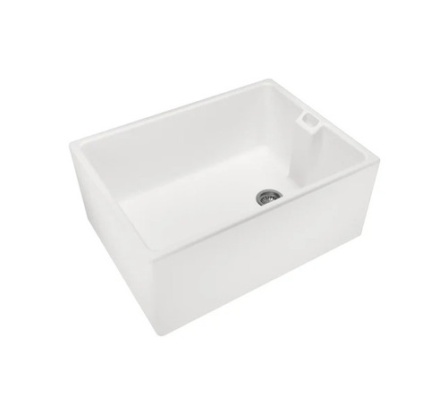 White Rectangular Ceramic Single Bowl Sink