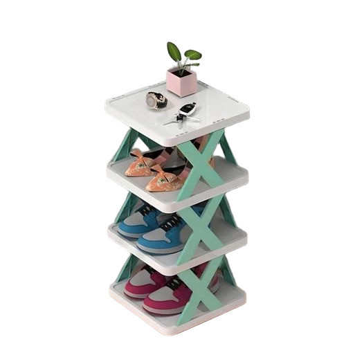 Adjustable 4 Layer Plastic Shoe Rack