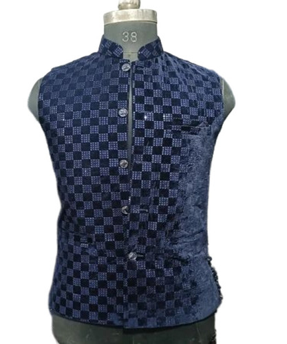 Blue Velvet Nehru Jacket
