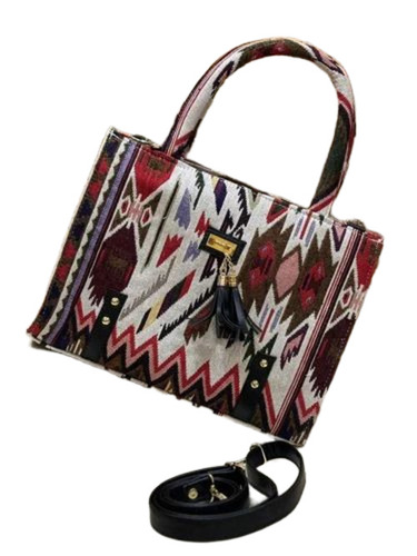 Designer Jacquard Tote Bag