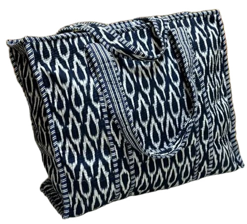 Grey Jacquard Tote Bag