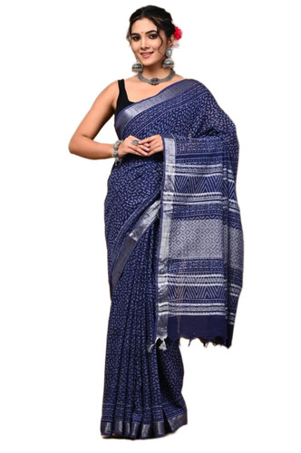 Printed Linen Saree