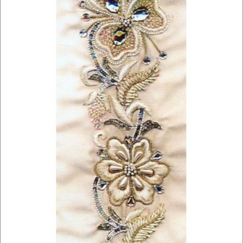 Embroidered Satin Fabric