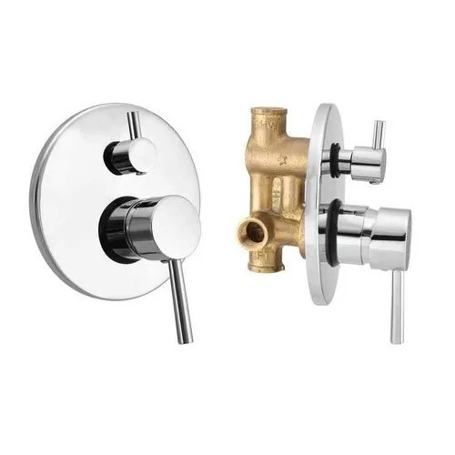 Brass Single Lever 4 Way Diverter - Color: Silver