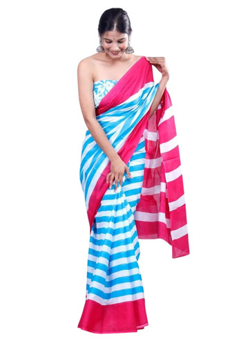 Ikkat Mulmul Cotton Sarees