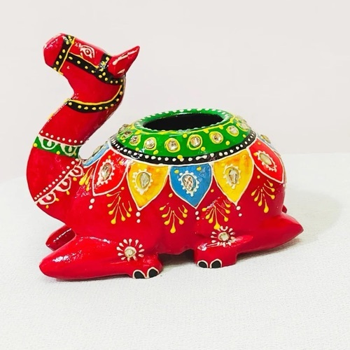 Wooden Decorative Camel T Light Candle Holder