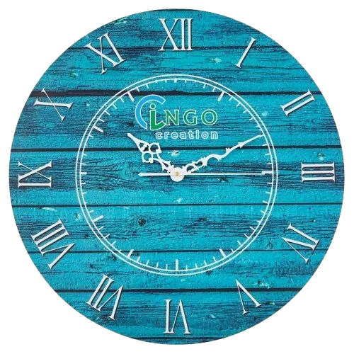 Wooden Sky Blue Wall Clock