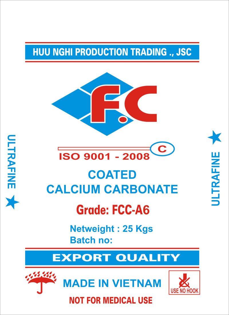 Coated Calcium Carbonate Powder FCC A6 mesh 1500