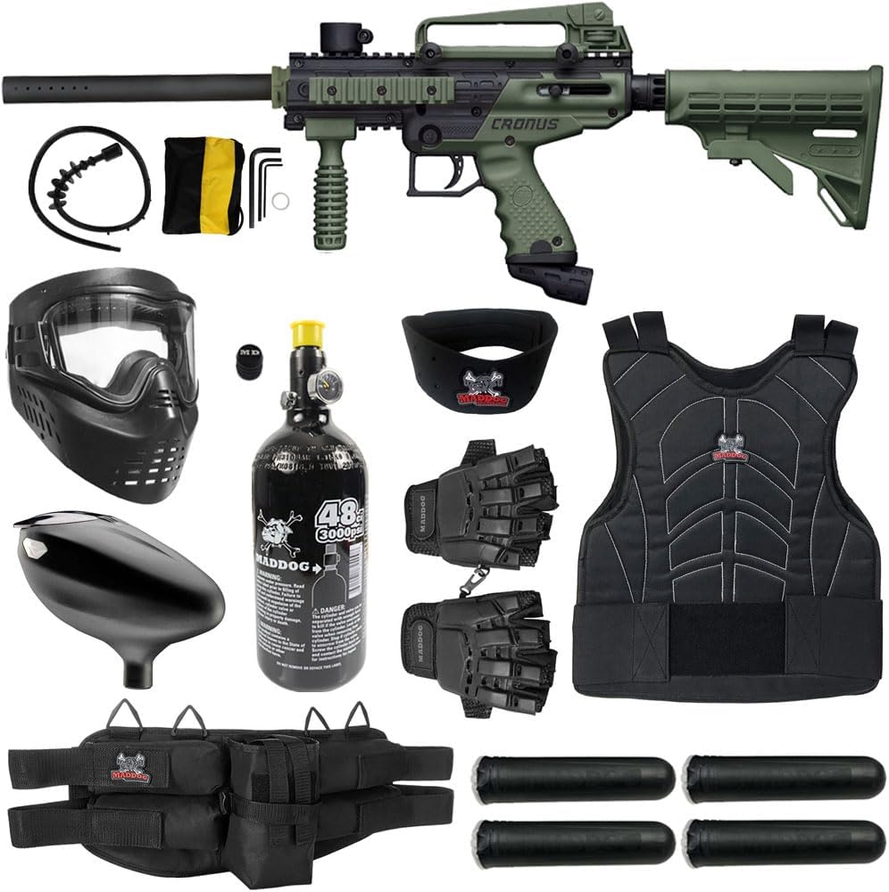 Maddog Tippmann Cronus Tactical Protective Paintball Gun Marker Starter Package - Dimension (l*w*h): 10 Inch (in)