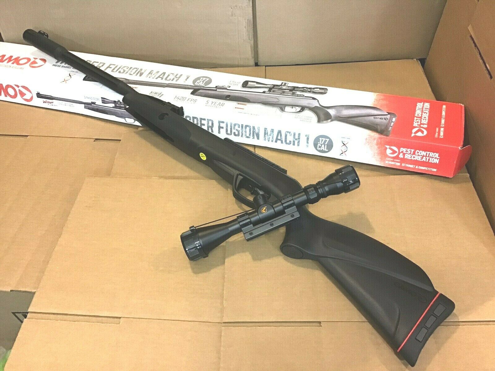 New Gamo Whisper Fusion Mach 1 .177 Caliber Break Barrel Air Ri.Fle With 3-9X40 Scope - Dimension (L*W*H): 10 Inch (In)