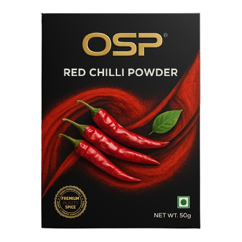Osp Red Chilli Powder - Natural Dried Red Chilli, A Grade, 50 Grams, Pure Powder | Natural Flavor, Raw Processed, Shelf Life 1 Year