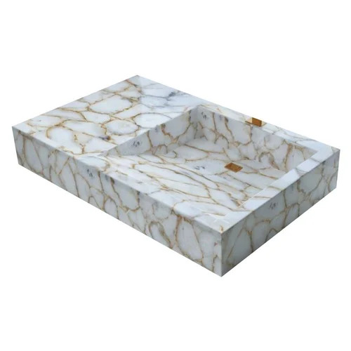 White Agate Stone Wash Basin