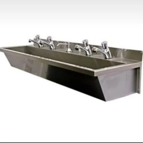Hotel Hand Wash Sink - Stainless Steel, Silver, Rectangle | Rust Resistant, Easy Cleaning, Water Efficient, Wall Mounted