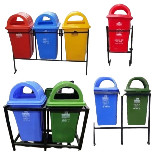 Double Pole Mounted Dustbin