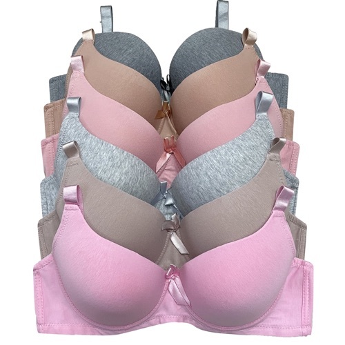 Girls Bra - Cotton, Sizes 28-42, Multi-Color | Breathable, Skin-Friendly, No Mark, Hook-and-Eye Closure