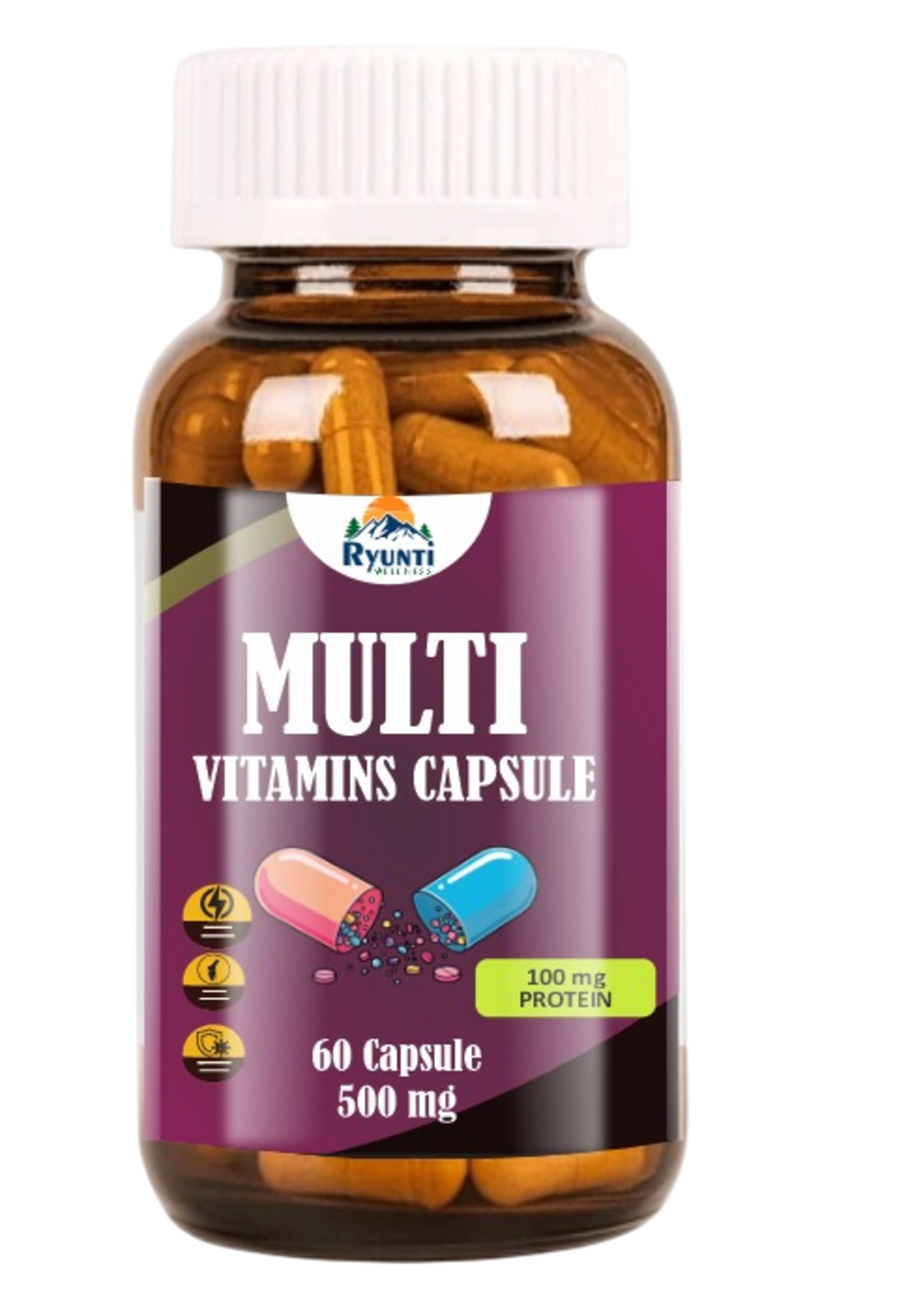 Multi Vitamins Capsule Pack Of 60 Capsules - Best Before: 1 Years