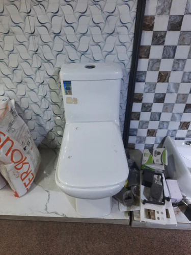 White Floor Mounted Western Toilet