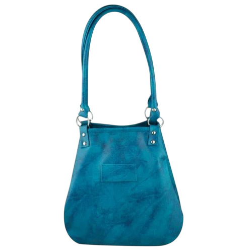 Blue Rexine Tote Bag