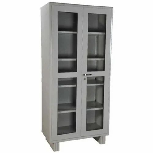 Library Steel Almirah - Steel, Gray | Lightweight, Corrosion Resistant, Lockable Storage, Adjustable Shelves, Space Efficient