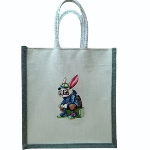Printed Jute Tote Bag