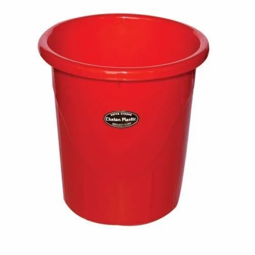 Red Plastic Dustbin
