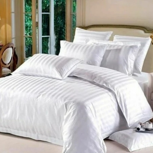White Cotton Hotel Bed Sheet - Design Type: Modern