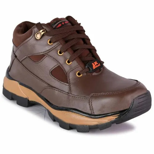 Genuine Leather Stylish Brown Casual Safety Shoes