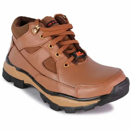 Genuine Leather Stylish Tan Casual Safety Shoes