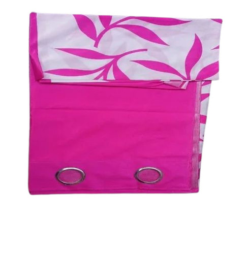 9 Feet Pink Printed Door Curtain