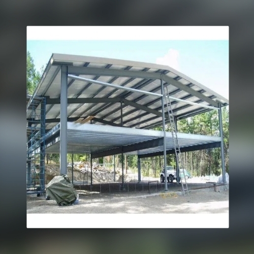 Stainless steel industrial warehouse shed