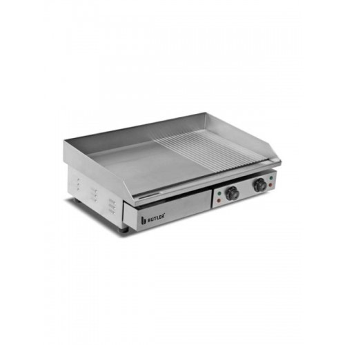 Electric Griddle Flat with Special 10 mm Thick Cooking Plate - Stainless Steel, 4.8kW Power, Even Heating