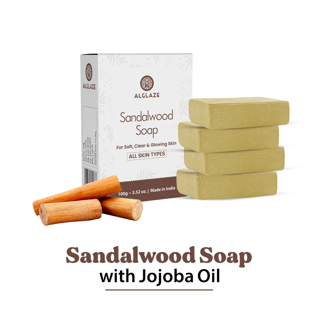 Alglaze Sandalwood Soap 100G - Color: Yellow