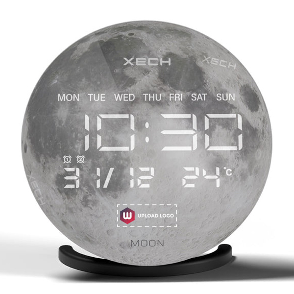 Xech Solaris X (Moon) Desktop Clock Speaker - Color: Grey