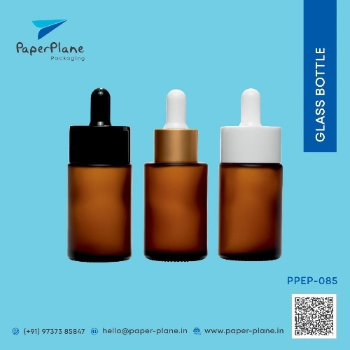 30ml flat shoulder glass serum bottle