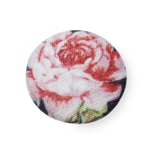 Pink Blue Floral Digital Printed Embroidered Buttons