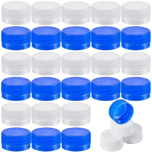 Water Bottle Caps Plastic Screw Lids 28mm - Plastic 28mm White Blue Leak Proof Reusable Cap