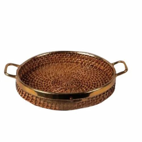 Designer Cane Basket With Handle