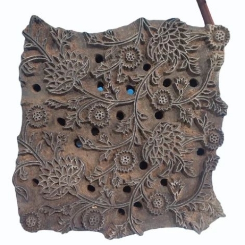 Brown Wooden Saree Printing Block