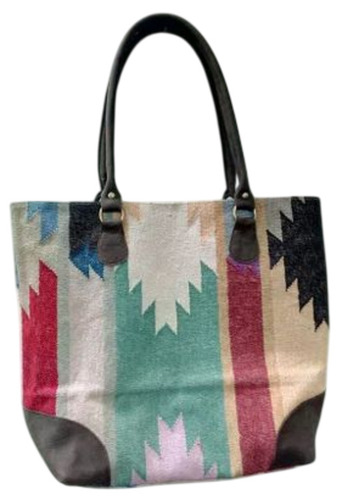 Colored Dhurrie Leather Bag