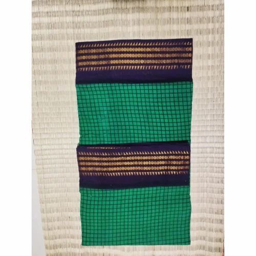 Green Cotton Printed Saree