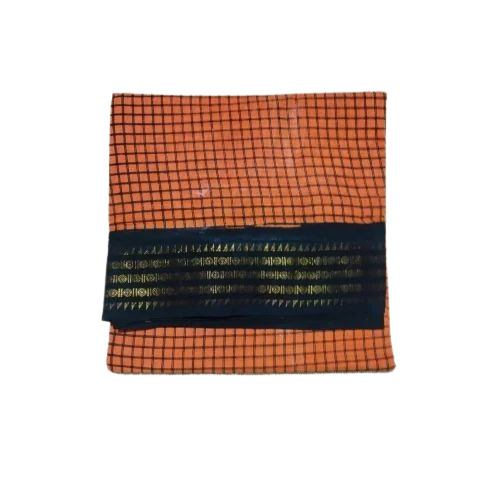 Orange Cotton Printed Saree