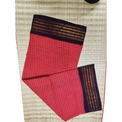Red Cotton Printed Saree