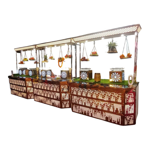 9 Feet Mild Steel Catering Counter - Mild Steel, 9 Feet, Glossy Antique Finish | Stable Durable Structure, Easy to Clean Surface