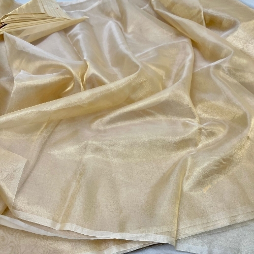 Banarasi Pure Silk Fabric - Color: Beige