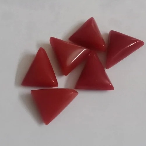 Triangle Red Coral Gemstone